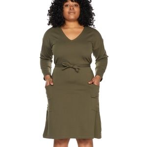 Field Day Adeline Sweater Dress in Olive